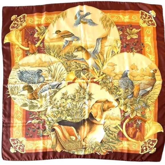 Salvatore Ferragamo 100 % Silk Scarf with Box